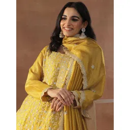 Libas Women Floral Embroidered Kurta with Trousers & Dupatta-picture-13