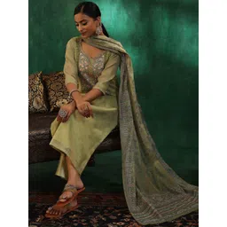 Libas Women Floral Embroidered Kurta with Trousers & Dupatta-picture-13