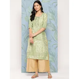 Libas Women Floral Motifs Printed Gotta Patti Kurta-picture-10