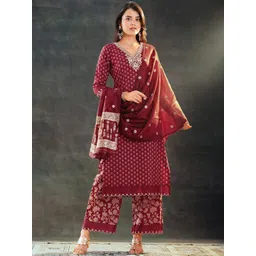 Libas Women Floral Printed Kurta with Palazzo & Dupatta-picture-32