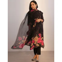 Libas Women Floral Printed Kurta with Trousers & Dupatta-picture-24