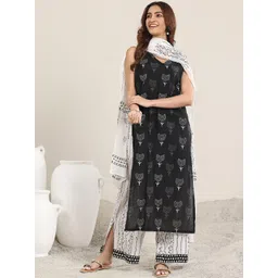 Libas Women Floral Printed Regular Kurta with Palazzos & With Dupatta Kurta Sets-picture-27