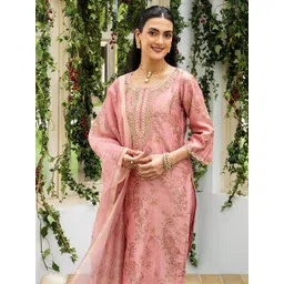 Libas Women Floral Printed Regular Kurta with Trousers & Dupatta-picture-38