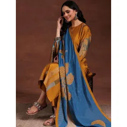 Libas Women Floral Printed Regular Kurta with Trousers & With Dupatta-picture-22