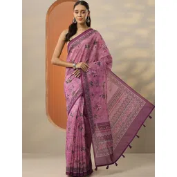 Libas Women Floral Printed Saree image 1