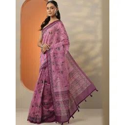 Libas Women Floral Printed Saree image 5