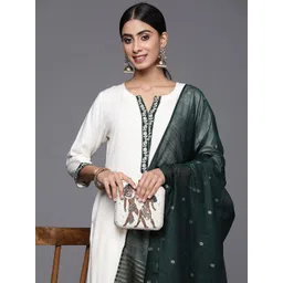 Libas Women Floral Yoke Design Regular Thread Work Kurta with Salwar & With Dupatta-picture-29