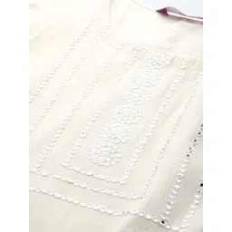 Libas Women Off White Yoke Design Mirror Work Kurta image 2