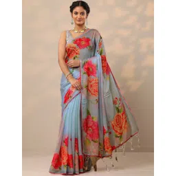 Libas Women Pure Crepe Floral Printed Saree-picture-24