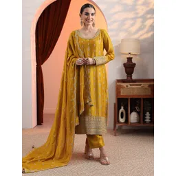 libas Women Silk Blend Kurta Pant Dupatta Set-picture-16