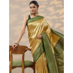 Libas Women Woven Design Zari Saree with Blouse Piece-picture-24