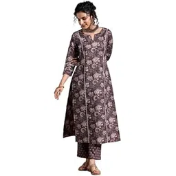 libas Womens Printed Cotton Straight Kurta With Trousers-picture-30