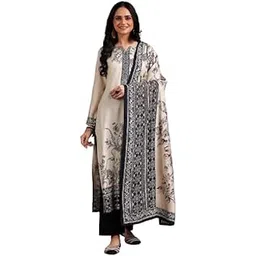 libas Womens Printed Silk Blend Straight Kurta with Trousers and Dupatta-picture-40