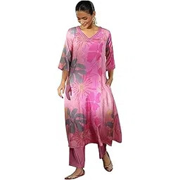 libas Women's Silk Blend Co-ord Set (36845OR-picture-32