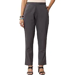 libas Womens Solid Cotton Trousers for Women-picture-52