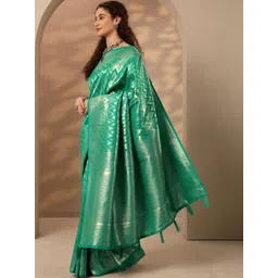 Libas Woven Design Zari Silk Blend Heavy Work Saree-picture-10