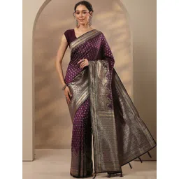 Libas Woven Design Zari Silk Blend Heavy Work Saree-picture-35