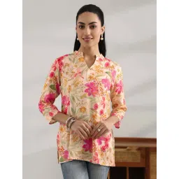 Libas Yellow Straight Fit Floral Print Tunic-picture-14