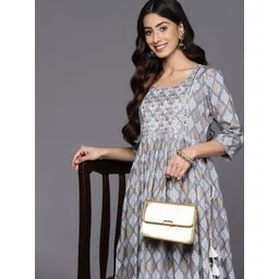 Libas Yoke Design Mirror Work Pastel Kurta-picture-41