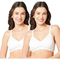 libertina White Color Full Coverage Everyday Comfortable wear Bra, Skin Friendly bras-L25 Pack of 2-picture-28