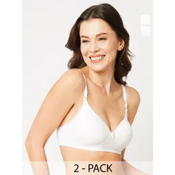 Libertina Women Cotton Pack of 2 Solid Medium Coverage T-shirt Bra-picture-18