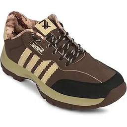 Leap7x Columbo Lacing Sports Trekking Shoes for Men - Brown | Comfortable, Durable & Lightweight | Suitable for Walking, Running, Outdoor and Hiking Boot Footwear | Cushioned Footbed-image-29