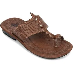 liberty A-HA MPU-62 Casual Flat Sandal For Men - Black & Tan | PU Slip-on Flats - Suitable for Travel, Office & Home - Soft Padded Sole | Lightweight and Durable - Indoor/Outdoor Chappal for Gents-picture-32