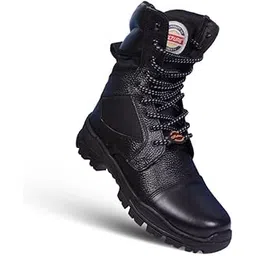 liberty Kulture Combat Genuine Leather Military Men's Boots, High Ankle, Hard Toe, High Top Lace Up Boots, Black, Sizes-6UK-11UK-picture-25