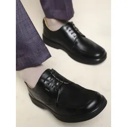 Liberty Men Black Solid Leather Formal Derbys image 1
