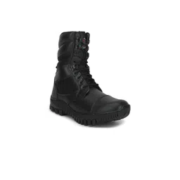 Liberty Men Black Textured Leather High-Top Flat Boots-picture-23
