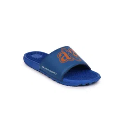 Liberty Men Blue & Orange Printed Sliders-picture-26