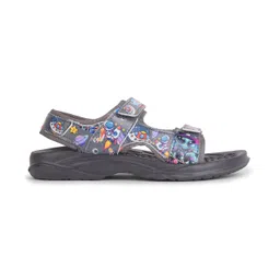 LIBERTY Space Theme Designed Velcro Closure Sandals - Dark Grey image 3