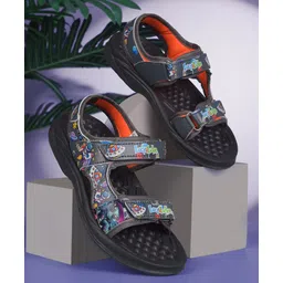 LIBERTY Space Theme Designed Velcro Closure Sandals - Dark Grey-picture-10