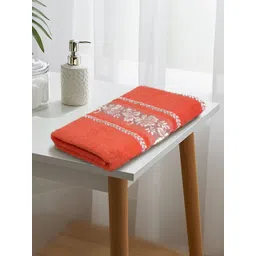 LIBERTY TOWELS Peach-Coloured & Orange 1 Printed 420 GSM Bath Towel-picture-32