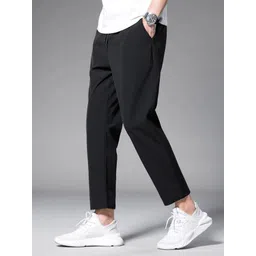 libja Men Solid Black Track Pants-picture-15