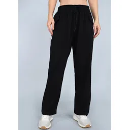 libja Women Solid Black Track Pants-picture-10