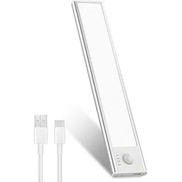 libtit Motion Sensor Under Cabinet Lighting, 1500Amh 3000K LED USB Rechargeable Battery Operated Light Strip Indoor, Wireless Magnetic Kitchen Lights for Wardrobe Stair Closets Pantry Hallway, 23cm-image-38