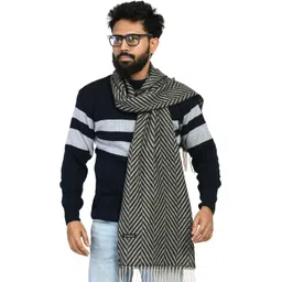 life and style Self Design Wool Blend Men Black Scarf-picture-14