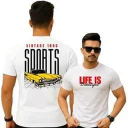 Life is Beautiful Men’s T-Shirt | Regular Fit Round Neck Cotton Tee | 100% Soft & Breathable Casual Wear for Men.-image-21