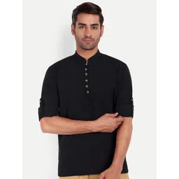 LIFE ROADS Mandarin Collar Cotton Straight Short Kurta-picture-25