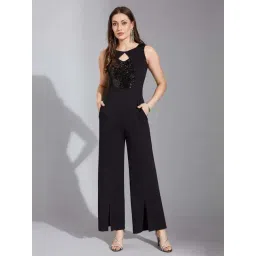 Life With Pockets Black Relaxed Fit Embellished Jumpsut-picture-11