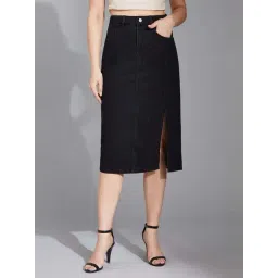 Life With Pockets Black Straight Fit Skirt-picture-42