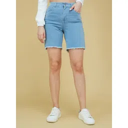 Life With Pockets Light Blue Denim Regular Fit Shorts-picture-41