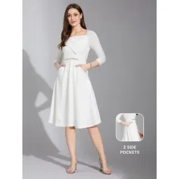 Life With Pockets White Embellished A Line Dress-picture-42