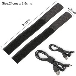 lifekrafts Cable Ties Reusable Fastening Cable Ties Cable Straps Strips Wire Organizer Cord Rope Holder for Laptop PC TV 7 Inch, Pack of 10 - Black Sew-on Velcro image 2