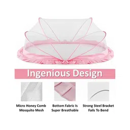 LifeKrafts Baby Foldable Mosquito Net - Pink image 5