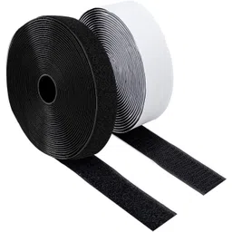 lifekrafts Self-Adhesive Hook and Non-Adhesive Loop Tape (Size 25 Meter x 20mm Width) Self Adhesive Hook Tape, Strong Glue with Non-Adhesive Loop Tape Durable Quality Color Black Stick-on Velcro-picture-14