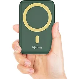 Lifelong Electronics 10000mAh Magsafe Wireless Fast Charging Power Bank for iPhone & All Wireless Enabled Phones | QC 3.0 Powerbank (22.5W) & Wireless (15W) | Extra Magnetic Ring (Green)-picture-20