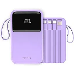 Lifelong ZenCharge 10000 mAh 22.5 W Compact Pocket Size Power Bank with 6 Input/Output Port (Purple, Lithium Polymer, Fast Charging, Quick Charge 3.0 for Mobile, Earbuds, Speaker, Tablet)-picture-12