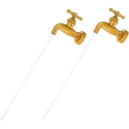LIFKICH 2Pcs Creative Flowing Spout Fountain Ornament Decorative Fake Faucet Water Feature for Indoor Tabletop Enhances Prosperity and Relaxation Home Office Decor-picture-13